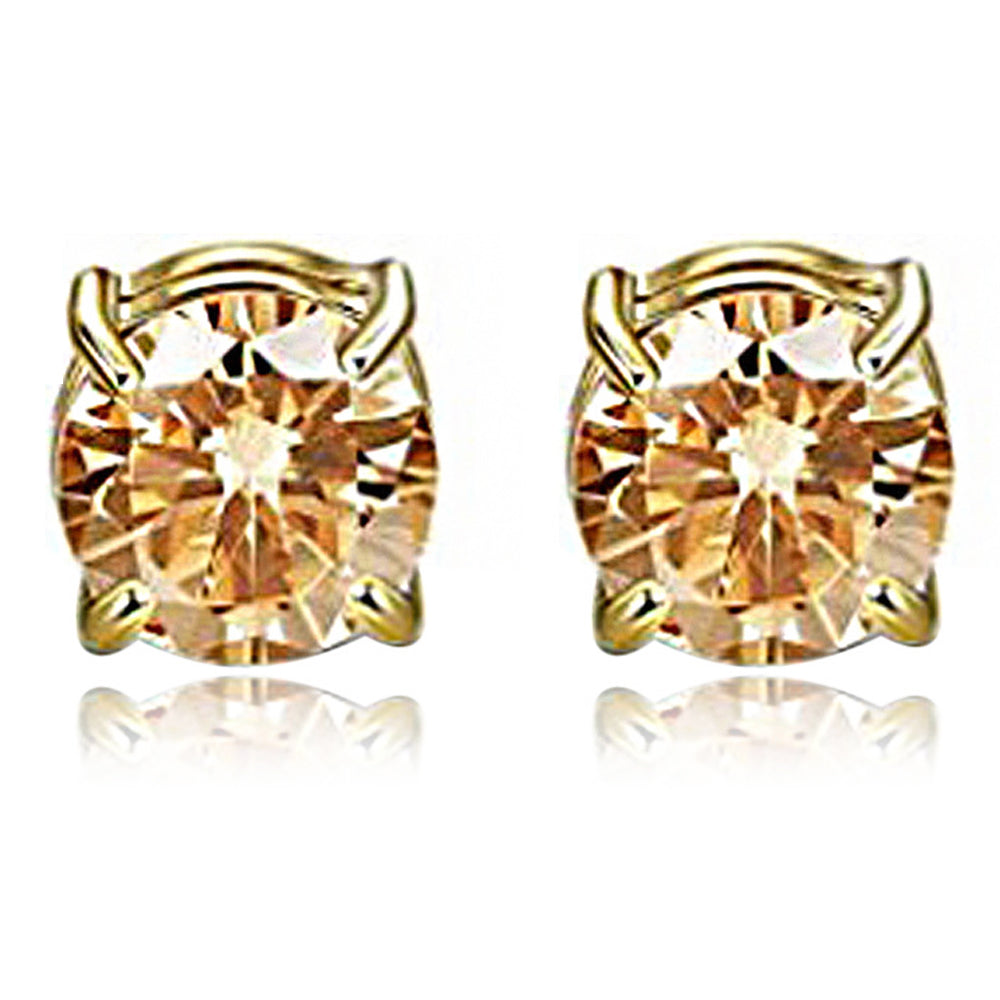 A00899 One Pair Non-piercing Magnetic 8mm Stud Earrings Stainless Steel Zircon Stud Eardrops Earrings Jewelry - Gold/Gold Diamond A00899 One Pair Non-piercing Magnetic 8mm Stud Earrings Stainless Steel Zircon Stud Eardrops Earrings Jewelry - Gold/Gold Diamond